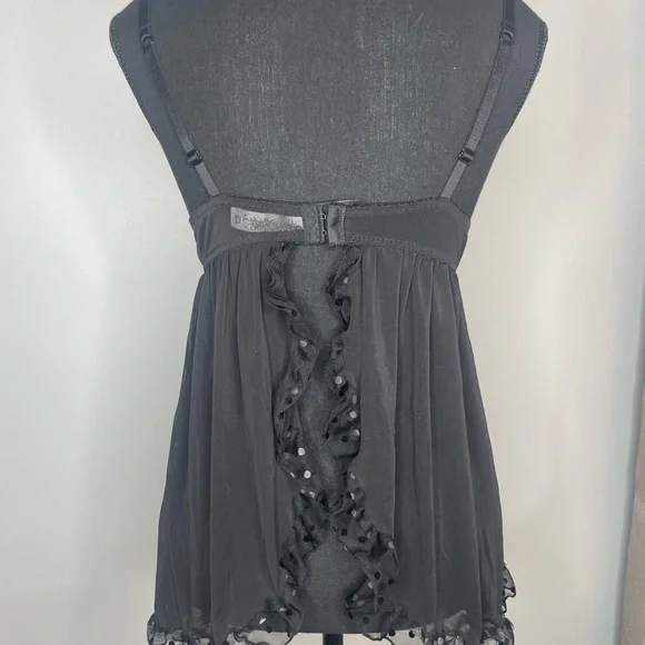 Pink and Black Polka Dot Babydoll Lingerie - Picture 2 of 3